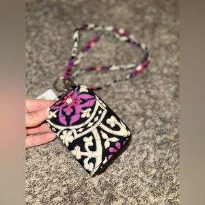Vera Bradley Black, Pink, White-Medallion Pattern Wristlet Wallet New With Tags